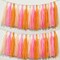 Pink Orange Peach Tissue Paper Tassels Party Tassel Garland Banner for Pumpkin Birthday Baby Bridal Shower Groovy Party Decoration, DIY Kits,15PCS